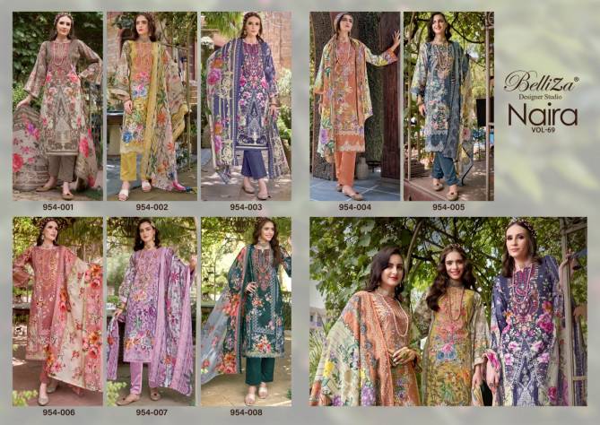 Naira Vol 69 By Belliza Printed Cotton Dress Material Wholesale Clothing Distributors In India
